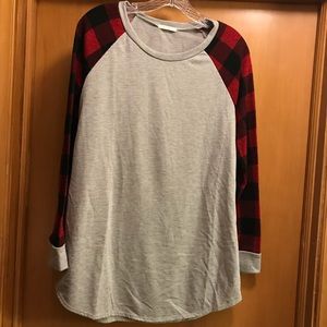 Boutique Grey Plaid Tunic